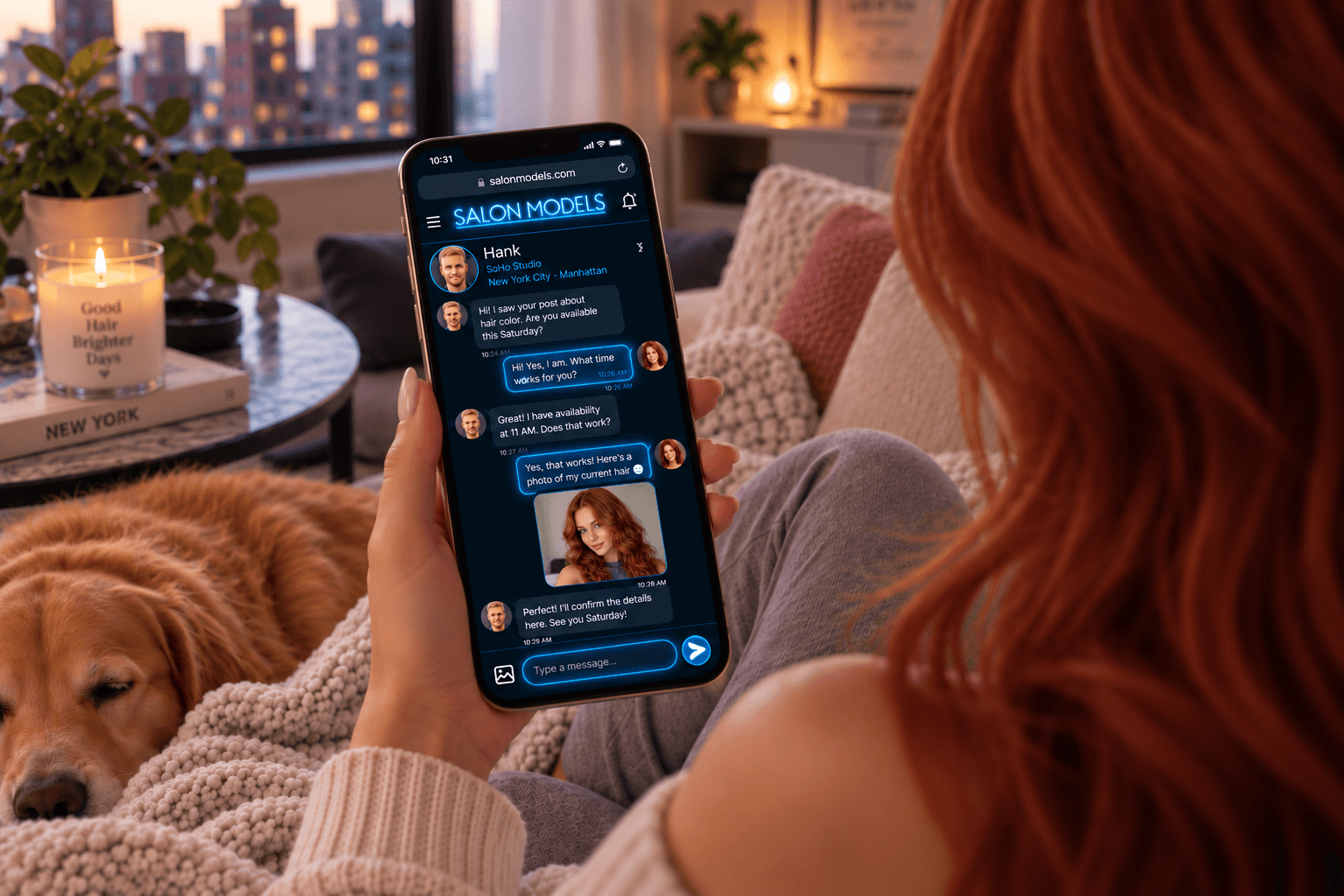 Salon Models Find Hair Stylists interface preview