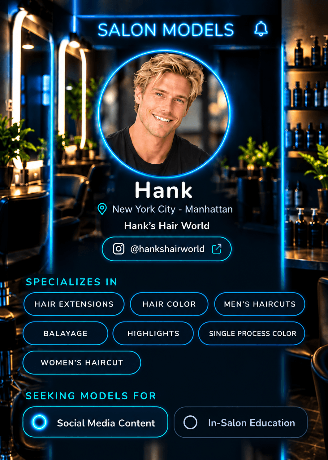 Salon Models Hank profile preview